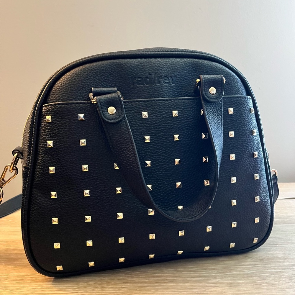 Rad Rev OG Black, Gold Studded Crossbody